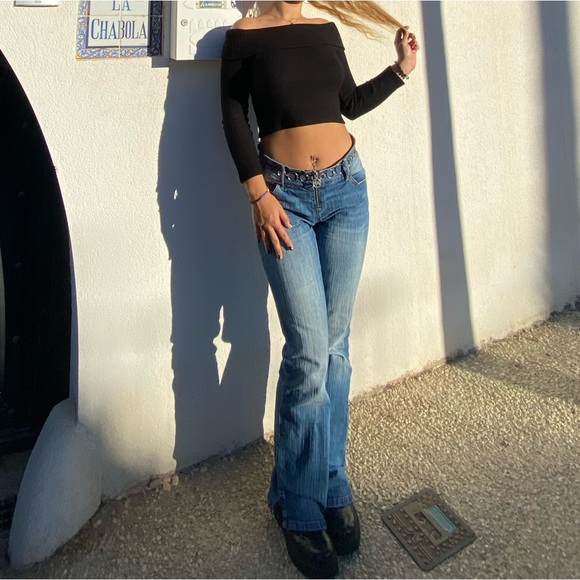 stradivarius Sweaters - stradivarius Black Off-the-Shoulder Ribbed Sweater